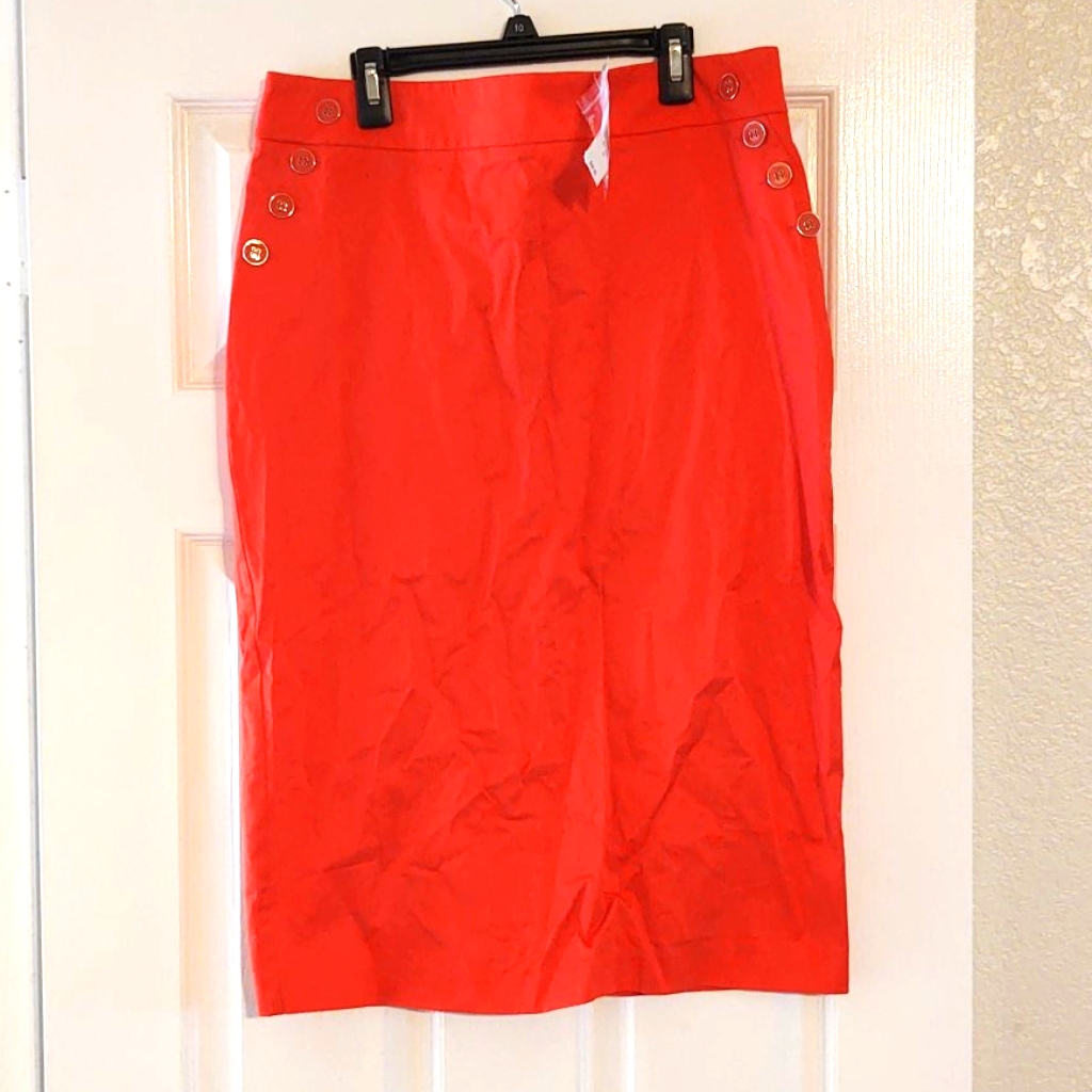 Sailor Buttons Pencil Skirt